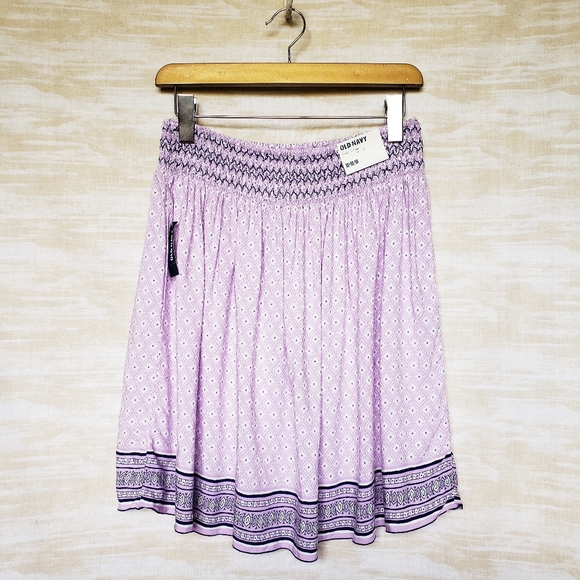 M purple boho geo print summer skirt - Picture 3 of 4